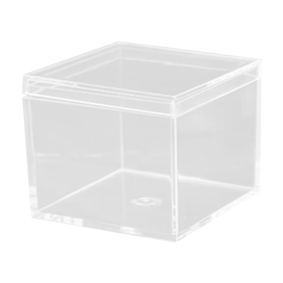 Transparent Acrylic Square Box with Earth Cover Plastic Storage Case and Candy Organizer Holder for Handcraft Display and Home Package Box Container Gear, 2.2x2.2x1.8in