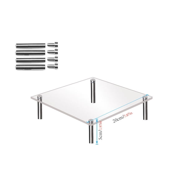 Transparent Acrylic Square Cake Display Stand Rack for Wedding Dessert Table and Party Cupcakes