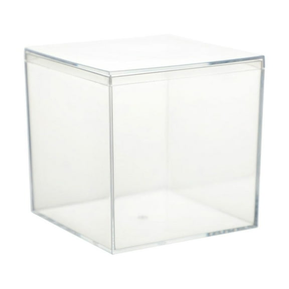Transparent Acrylic Storage Box Plastic Lid Container Organizer 2.17x2.17in Clear Display Case Candy Jewelry Craft Small Items Box(Clear/XS)