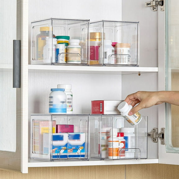 Transparent Acrylic Storage Cabinet Organizer with Drawer System for Bedroom Kitchen Bathroom and Vanity