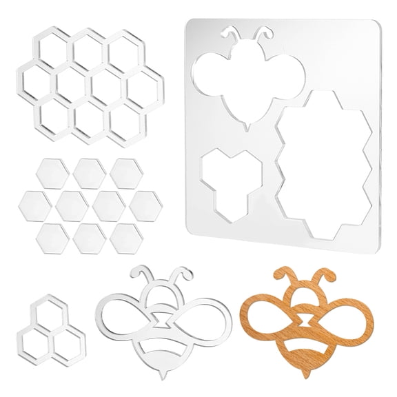 Transparent Acrylic Templates Clear Bees 200x200x5mm diy