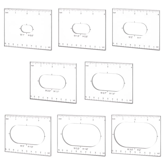 Transparent Acrylic Templates Decorative and Router Templates for Woodworking Rectangle 8x10.2x0.4cm 8pcs/set