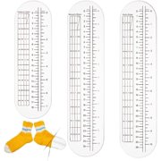 Transparent Acrylic Templates Sock Ruler Knitting Crochet Size Measuring Hooks Gauge Sock Blocker Clear 22.530x7x0.45cm