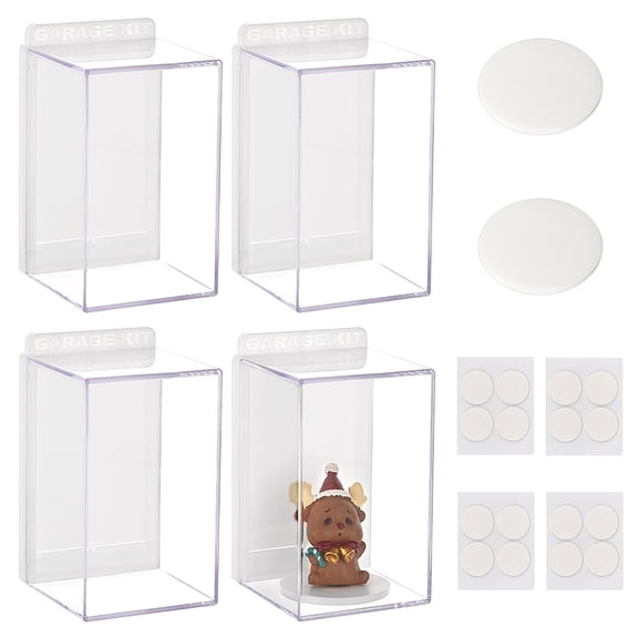 Transparent Acrylic Toys Action Figures Display Boxs Dustproof Minifigures Display Case with Base Rectangle White 12x7x7.5cm