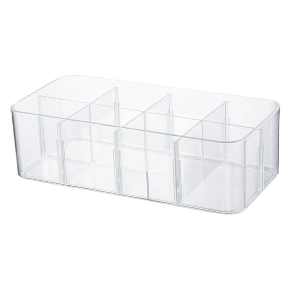 Transparent Acrylic Underwear Drawer Organizer Box 4/8 Grids Compartment Divided Closet Storage Bin Stackable Shelf for Socks Bras Ties