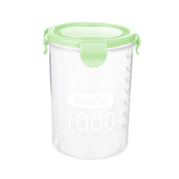 Transparent Airtight Food Storage Canisters - Stackable Kitchen Jars for Cereal, Coffee Beans and Keeping Pantry Staples Fresh Longer(Green)