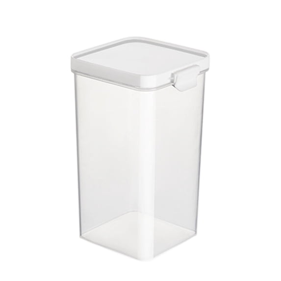 Transparent Airtight Storage Jars with Lids, 7.08" Plastic Food Container for Kitchen Pantry, Stackable Clear Canister for Cereal, Grains, Snacks, Coffee Beans & Dried Goods