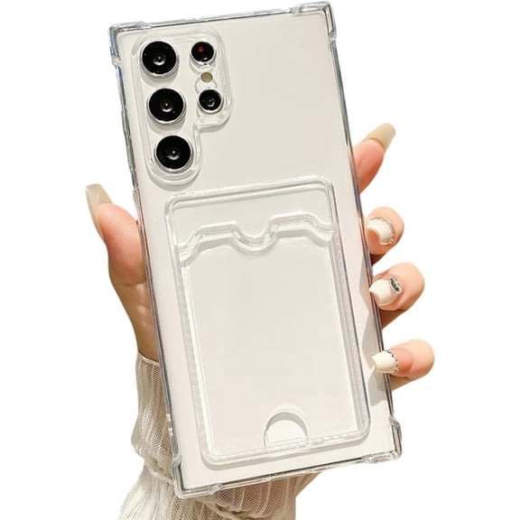 Transparent Anti-Fall Case for Samsung S25 Ultra S24 S23 Plus S22 S21 S20 S24 Fe Note 20 Ultra 10 Plus Card Slot Bag Phone Cover(for Note 20/Clear)