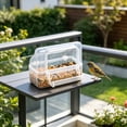 thumbnail image 1 of Transparent Anti-Splash Bird Feeder, Hanging Plastic Food Container with Perch, No-Mess Seed Dispenser for Parakeets, Budgies, and Small Pet Birds, 1 of 6