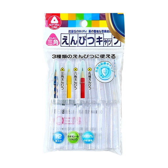 Transparent Antibacterial Pencil Caps 12-Pack, Protector Caps Pencil Accessories Foroffice Art Class Home