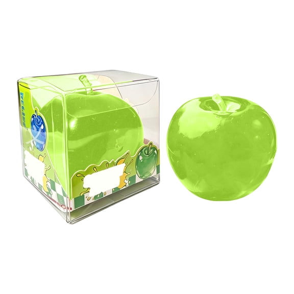Transparent Apple Stress Ball, Cute Clear Fruit Squishy Toy for Adults, Anxiety Relief Squeeze Fidget Toy for Office Work, Slow Rising Sensory Toy(Green)