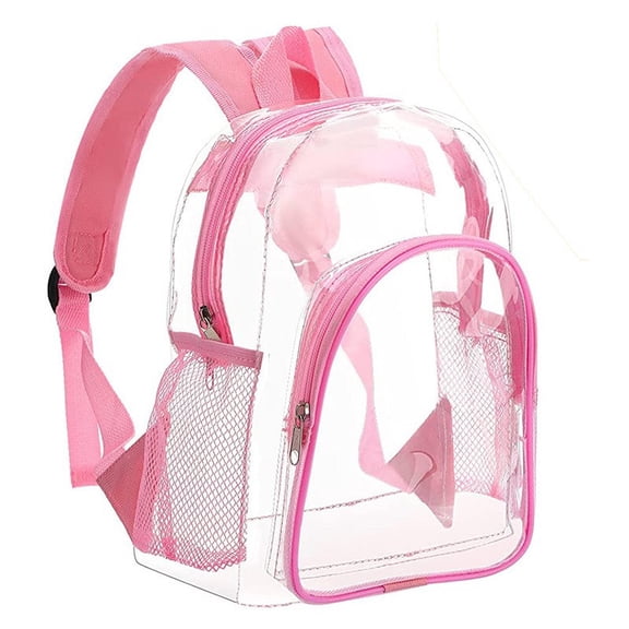 Transparent Backpack Clear Mini Stadium Bag Thick Vinyl Plastic Multi-Pocket Heavy-Duty Design For Sports Events, Concerts, Festivals, and Beach Activities