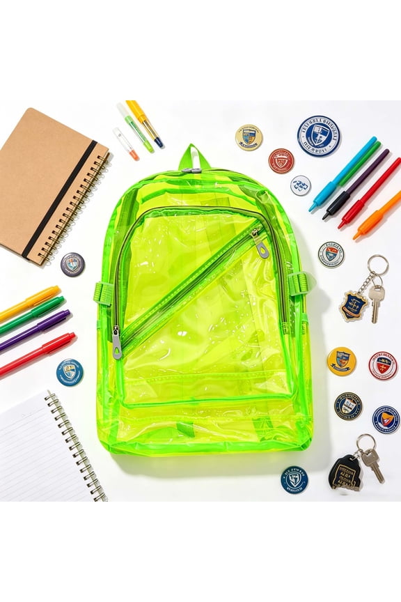 Transparent Backpack Clear Stadium Approved Jelly Bag See Through Travel Backpack Multi Pocket Large Capacity Festival Concert Sports Event Security Bag For Travel Outdoor Use