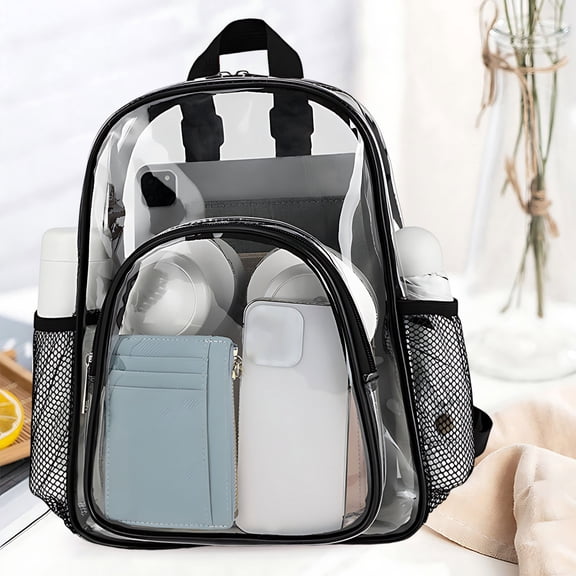 Transparent Backpack Large Capacity Durable Waterproof Schoolbag for Everyday Use and Travel Organization