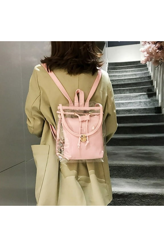 Transparent Backpack, Multipurpose Travel Bag, Clear Vinyl Tote, Stadium-Approved Concert Backpack, Beach and Gym Essential