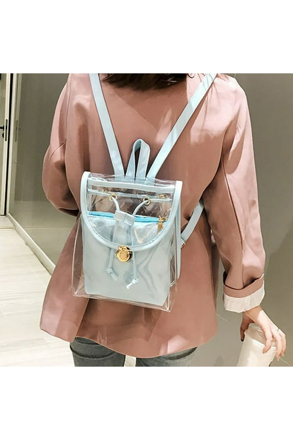 Transparent Backpack, Multipurpose Travel Bag, Clear Vinyl Tote, Stadium-Approved Concert Backpack, Beach and Gym Essential
