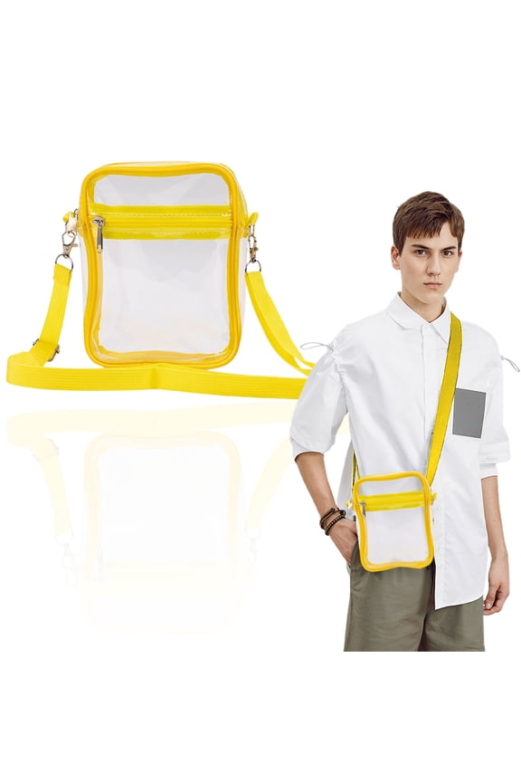 Transparent Backpack Single Shoulder Jelly Bag Sports Travel Bag Portable Bag Transparent Wallet Sports Field Sports Field Transparent, Yellow