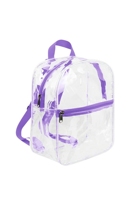 Transparent Backpack Transparent Mini Backpack Suitable For Students' Bags Holiday Gifts Purple