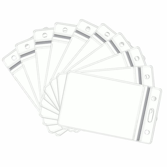 Transparent Badge Holder Clear Card Sleeve Plastic ID Holder Reusable Soft ID Badge Sleeve with Resealable Zip Multi-Pack Clear Card Holder for Workers Daily Use- Inside 3x4.33 Inch (10Pcs)