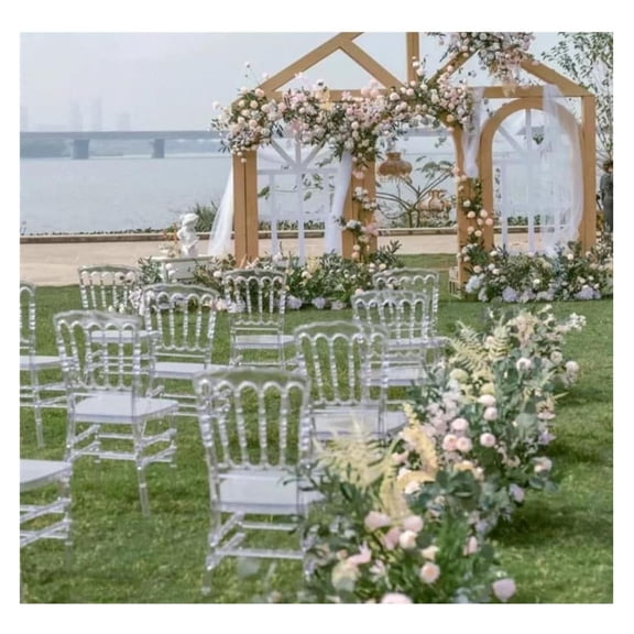 Transparent Bamboo Chair for Wedding - Clear Acrylic Ghost Chair for Party Events - Modern Stackable Dining Chair - NPL-6 Style
