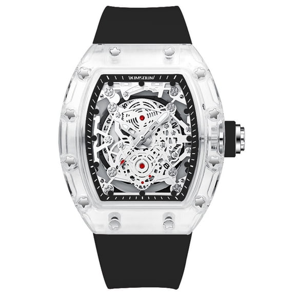 Transparent Barrel Shaped Hollow Quartz Watch Men'S Watch Popular