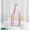 thumbnail image 1 of Transparent Beach Bag PVC, Usupdd Women's Travel Storage Swimming Bag, 37x16x26.5cm Convenient Outdoor Beach Tote for Vacation Picnic Camping, Pink, 1 of 2
