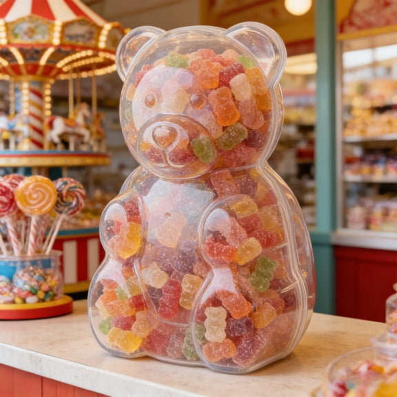 Clear Bear Candy Boxes, Reusable Food-Grade Storage Containers for Home & Office, Thoughtful Valentine's Day Gifts for Adults Kids Loved Ones