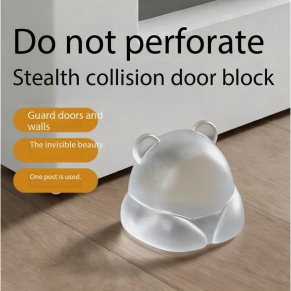 Transparent Bear Silicone Door Wedge Stops - Set of 4 Cute and Functional Door Wedge Wedges