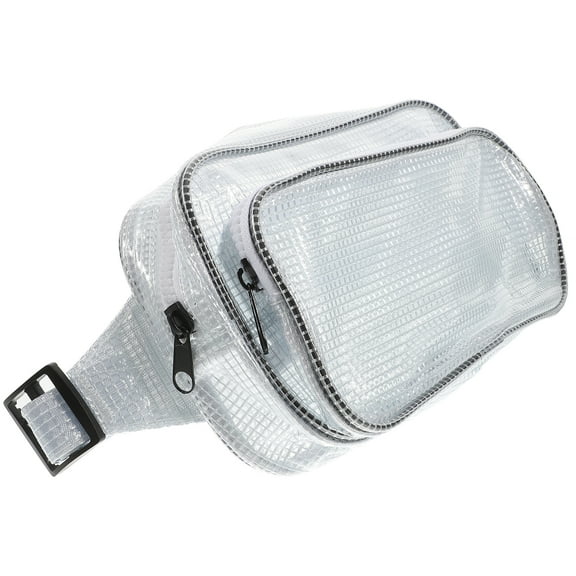 HOMEMAXS Transparent PVC Fanny Pack for Storage Use Reliable White Large Capacity Sports Bag