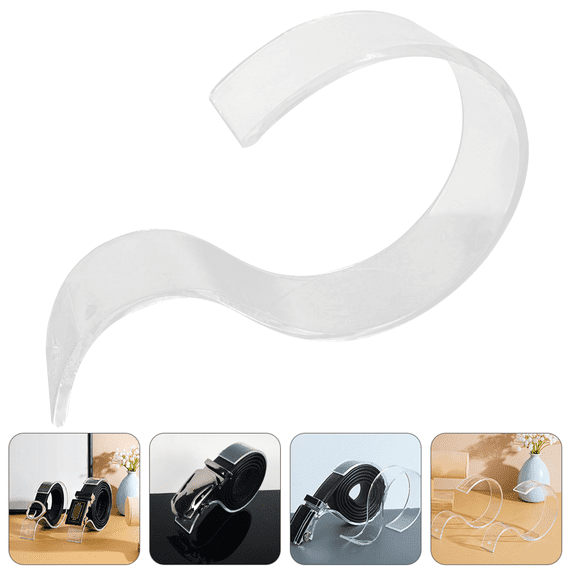 Transparent Belt Stands, 10 Pieces Acrylic Belt Display Stands Acrylic Belt Holder Clear Belt Organizer Belt Display Case Space Saver Case for Men and Women Belt, Store Display or Home Use