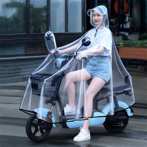Transparent Bike Rain Poncho - Rainproof Bicycle Cape, Thickened Oversized Raincover for Riding, Foldable Compact Raincoat for Scooter, Waterproof Poncho for Outdoor Bicycle Riding