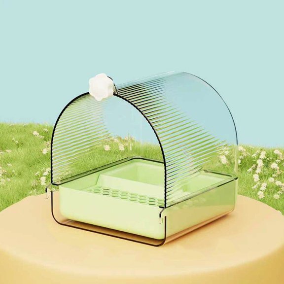 Transparent Bird Bath Cage Splash Proof Food Holder Box Bird Birdbath Feeder Bottom Drawer Screw Hooks Parrot Shower Box