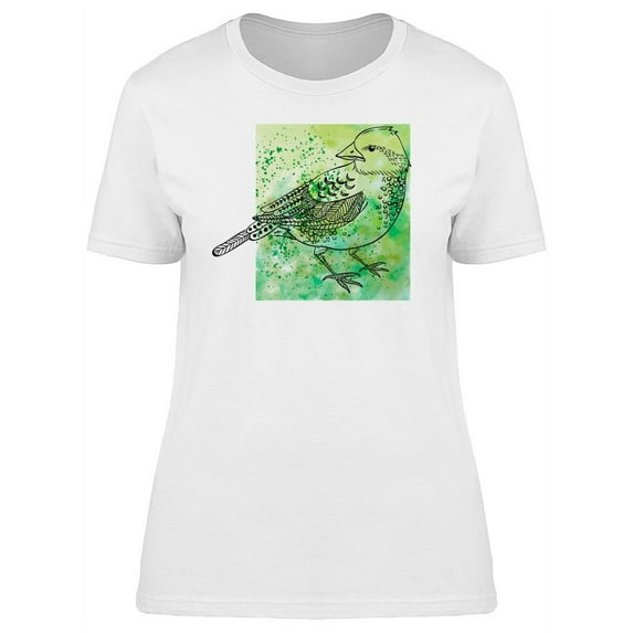 Transparent Bird Green Color T-Shirt Women -Image by Shutterstock, Female Large