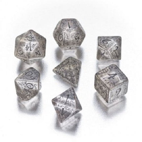 Transparent & Black Elvish Dice Set Offered by Publisher Services