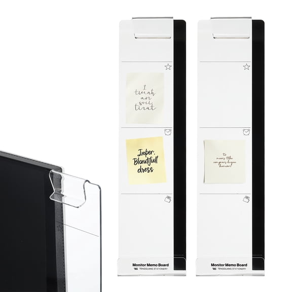 Transparent, Black Left with Phone Holder PP Self-Adhesive Note Holder 2 Pcs