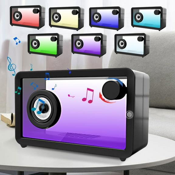 Yannianjz under $5 Transparent Bluetooth Speaker, Transparent Bluetooth Speaker, Colorful LED Light Bluetooth Audio System, 360 Surround Sound Portable Speaker, 5.1 Bluetooth Party Speaker