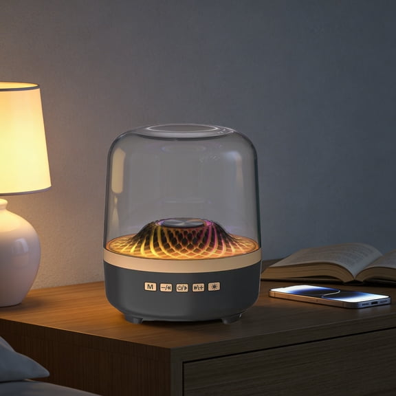 Transparent Bluetooth Speaker, Ambient Light Wireless Audio, Portable Desktop Mini Speaker, Plays Music via Bluetooth and Glows with Gradient Lights for Bedroom, Desk, and Relaxation.