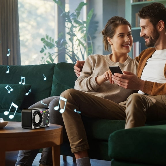 Transparent Bluetooth Speaker, Mechanical Style Audio, Colorful Wireless Desktop Speaker, Delivers Clear Sound and Features RGB Lights for Desktop, Outdoor, and Party.