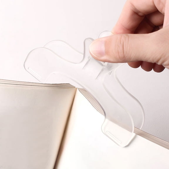 Transparent Book Page Holder Clip | U-Shape Bookmark Clip for Reading | Hands-Free Book Clamp for Cooking Recipes, Music Books, Study Notes | Sturdy Plastic Page Grippe - 1 Pack