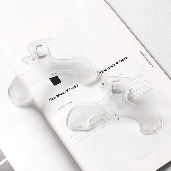 Transparent Bookmark Clip Set | Sturdy Non-Slip U-Shape Book Page Holder - Clear Plastic | Hands-Free Page Clip for Reading, Office Files, Cookbooks, Music Books | 3 Pack | 4.72x3.15x1.57 in