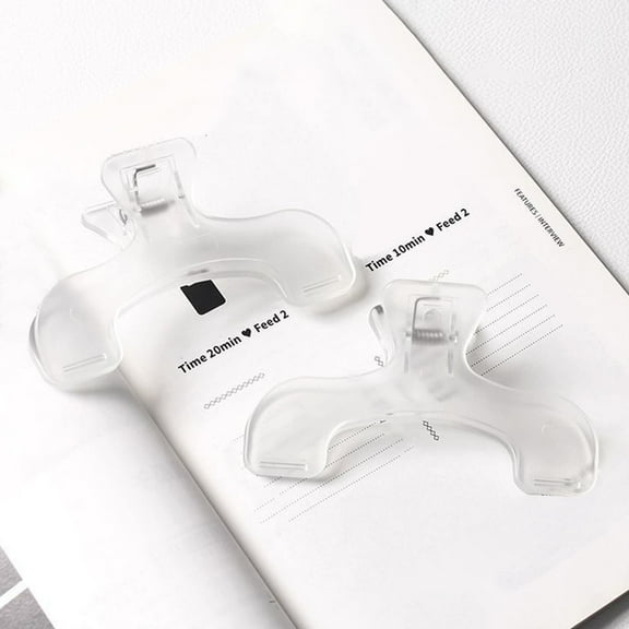 Transparent Bookmark Clips for Reading - Page Holder Clips for Books - U-Shaped Book Page Clips for Students Teachers Cooks - Plastic Bookmark Clips for Music Books Recipes Office Files - 3 Pack