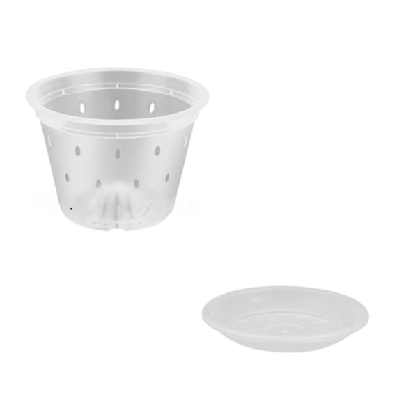 Transparent Breathable Orchid Flower Pot Plastic Root Control Pot Clear Plant Cup for Phalaenopsis Dendrobium Gardening Indoor Nursery Planter with Drainage Support Durable Lightweight Design