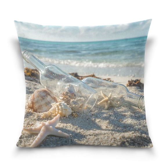 Transparent Broken Drift Bottle Pillowcase Special Crystal Velvet Square One Side Beautifully Printed Breathable And Comfortable Multi-functional Pillow 16in