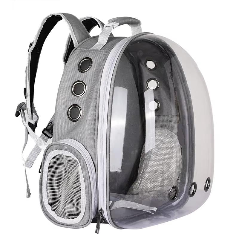 Transparent Bubble Pet Carrier Backpack, Airline-Approved for Cats and Puppies, Designed for Travel, Hiking, and Outdoor Adventures Black