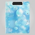 thumbnail image 1 of Transparent Bubbles Foldable Binder Folder Clipboard with Pen Slot Double Clips A4 Size File Storage, 1 of 8