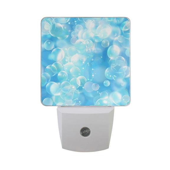 Transparent Bubbles LED Night Light with Smart Sensor Plug Into Wall Dusk to Dawn 2 packs