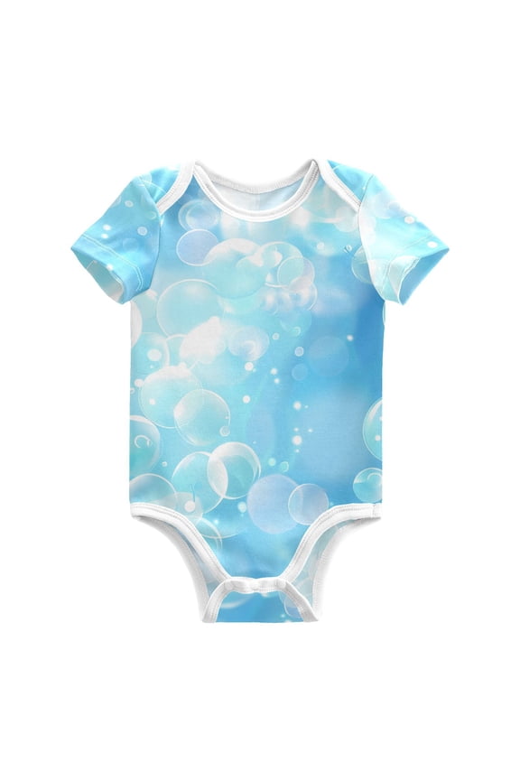 Transparent Bubbles Pure Cotton Bodysuit Short Sleeve Pajamas One-Piece Romper Unisex 9M