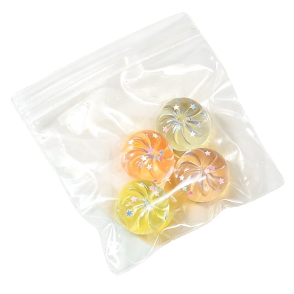 Transparent Bun Squeeze Toys 4 Pack for Adults Teens, Crystal Style Sensory Fidget Toys for Anxiety Relief Hand Exercise, Home School Office Desk Travel Daily Carry