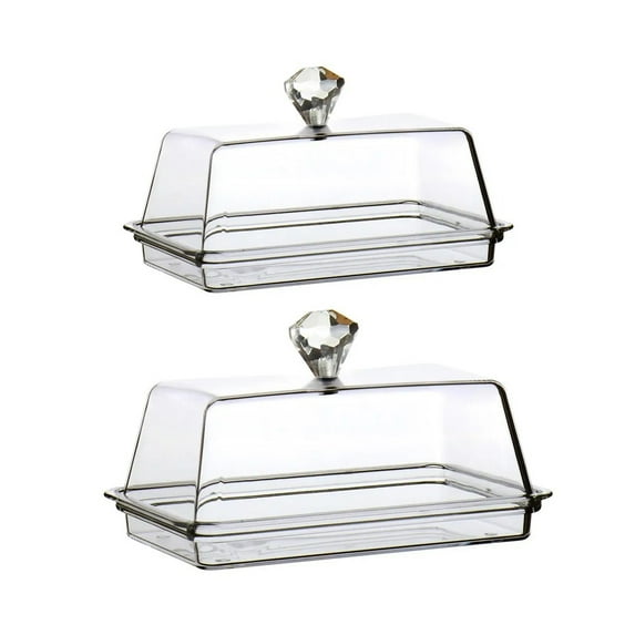 Transparent Butter Dish with Lid Kitchen Accessories Cheese Box Storage Tray