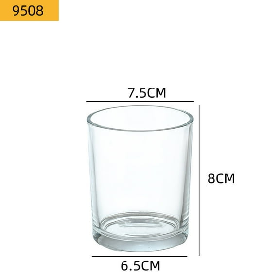 Transparent Candle Cup Wooden Lid Soybean Aromatherapy Candle Jar diy Round Glass Candle Cup Large Capacity Empty Cup - style:9508;